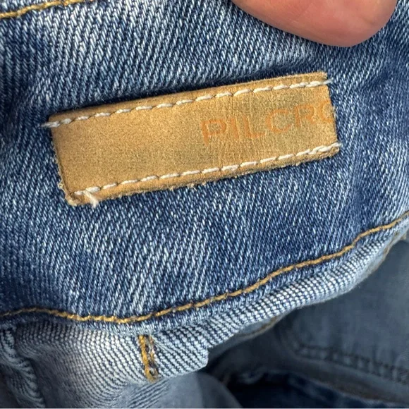 Pilcro Wide Leg Jeans Skipper Blue High Rise Denim Minimalist Size 26 Casual - Picture 12 of 16